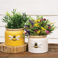 Ceramic Bee Crock 2 Asstd - The Fox Decor