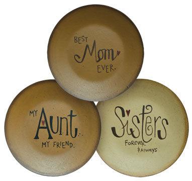 Mom Aunt Sister Plate 3 Asstd - The Fox Decor