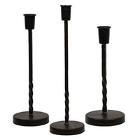 3 Set Wrought Iron Twisted Taper Holders - The Fox Decor