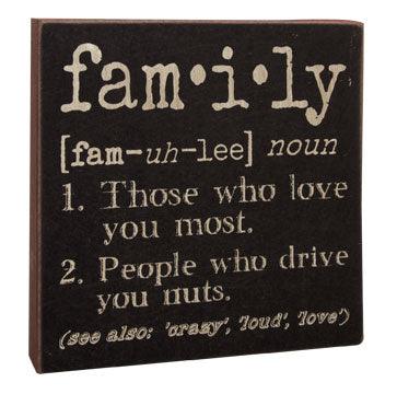 Family Definition Sign - The Fox Decor