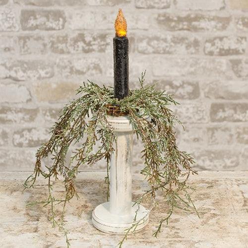 Farmhouse White Spool Candleholder 725 - The Fox Decor