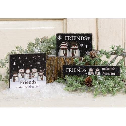 2 Set Friends Make Life Merrier Blocks - The Fox Decor