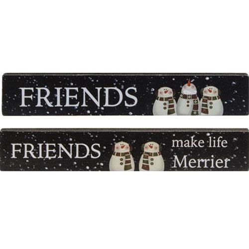 Friends Make Life Merrier Mini Stick 2 asstd - The Fox Decor