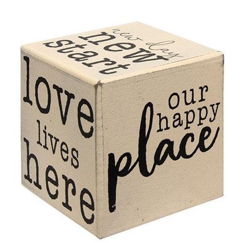 Our Happy Place Six-Sided Block - The Fox Decor