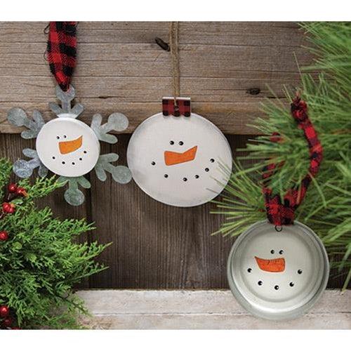 Snowman Head Metal Snowflake Ornament - The Fox Decor