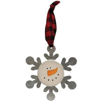 Snowman Head Metal Snowflake Ornament - The Fox Decor