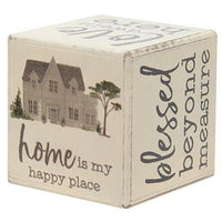 Home Is My Happy Place Six-Sided Block - The Fox Decor
