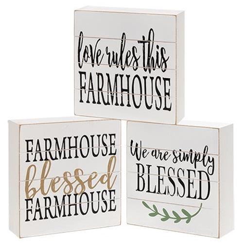 Farmhouse Shiplap Box Sign 3 Asstd - The Fox Decor