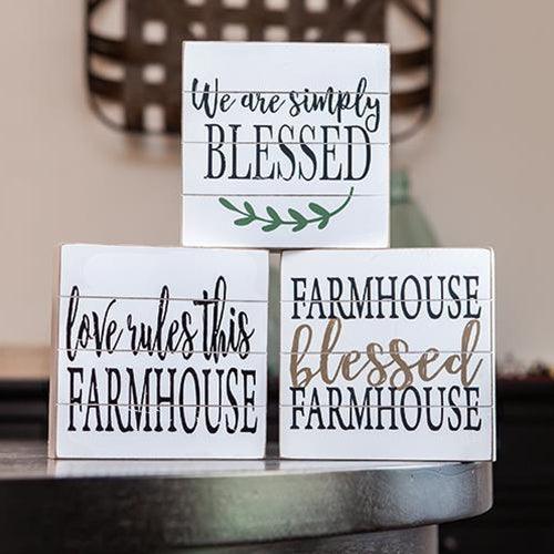 Farmhouse Shiplap Box Sign 3 Asstd - The Fox Decor