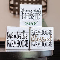 Farmhouse Shiplap Box Sign 3 Asstd - The Fox Decor