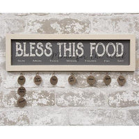 Bless This Food Shiplap Framed Sign w Tags - The Fox Decor