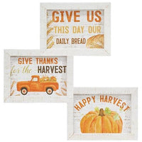Give Thanks for the Harvest Easel Sign 3 Asstd - The Fox Decor
