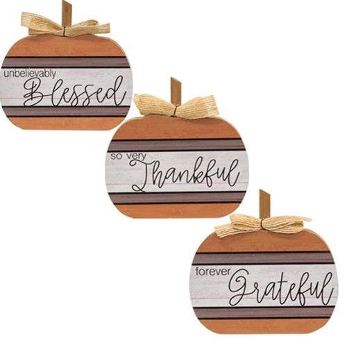 Autumn Blessings Chunky Pumpkin 3 Asstd - The Fox Decor