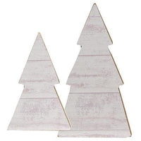 2 Set White Shiplap Christmas Trees - The Fox Decor