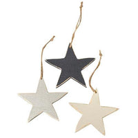 3 Set Medium Wooden Star Ornaments - The Fox Decor