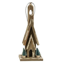 Primitive Town Snowy Church Ornament - The Fox Decor