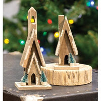 Primitive Town Snowy Church Ornament - The Fox Decor