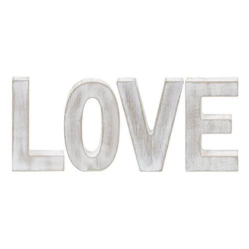 4 Set LOVE Rustic White Letters - The Fox Decor
