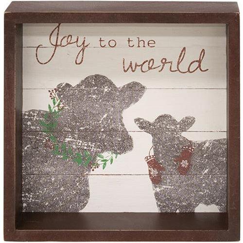 Joy To The World Box Sign 2 Asstd - The Fox Decor