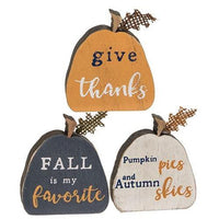 3 Set Fall Phrases Freestanding Pumpkins - The Fox Decor