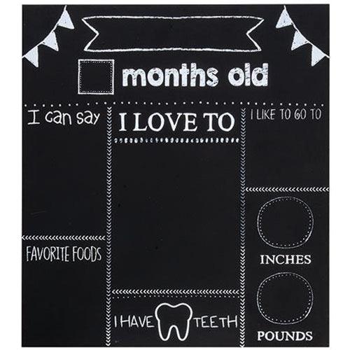 Baby Milestones Chalkboard White - The Fox Decor