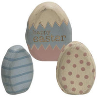 Thumbnail for 3 Set Happy Easter Egg Shelf Sitters - The Fox Decor