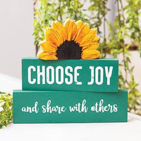 3 Set Choose Joy Sunflower Stackers - The Fox Decor