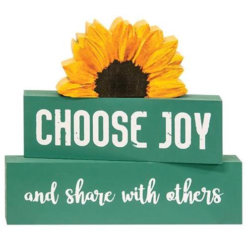3 Set Choose Joy Sunflower Stackers - The Fox Decor