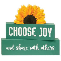 3 Set Choose Joy Sunflower Stackers - The Fox Decor