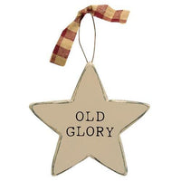 Patriotic Words Star Ornament 3 Asstd - The Fox Decor