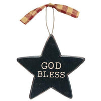 Patriotic Words Star Ornament 3 Asstd - The Fox Decor