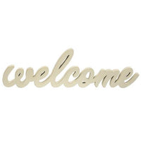 Hanging Ivory Script Welcome Sign - The Fox Decor