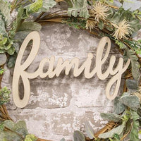 Hanging Ivory Script Family Sign - The Fox Decor