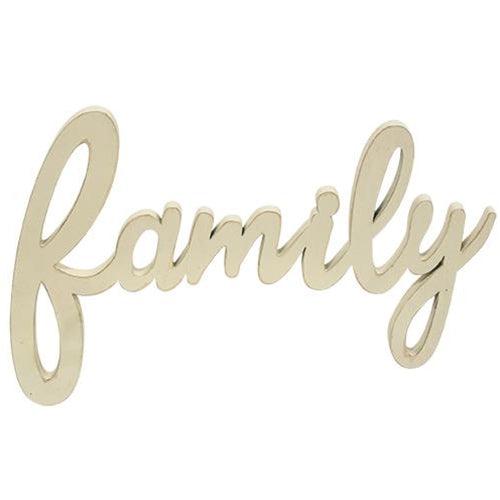Hanging Ivory Script Family Sign - The Fox Decor