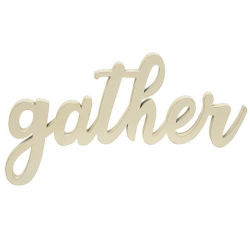 Hanging Ivory Script Gather Sign - The Fox Decor