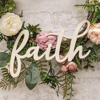 Hanging Ivory Script Faith Sign - The Fox Decor