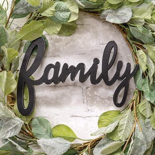 Hanging Black Script Family Sign - The Fox Decor