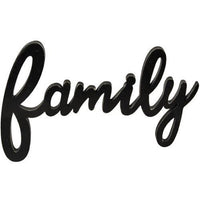 Hanging Black Script Family Sign - The Fox Decor
