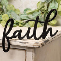 Hanging Black Script Faith Sign - The Fox Decor