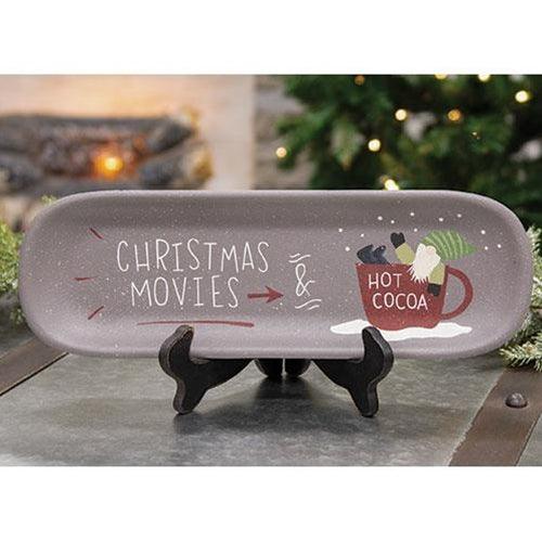 Christmas Movies & Hot Cocoa Wooden Tray - The Fox Decor