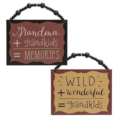 Grandparent Math Beaded Sign 2 Asstd - The Fox Decor