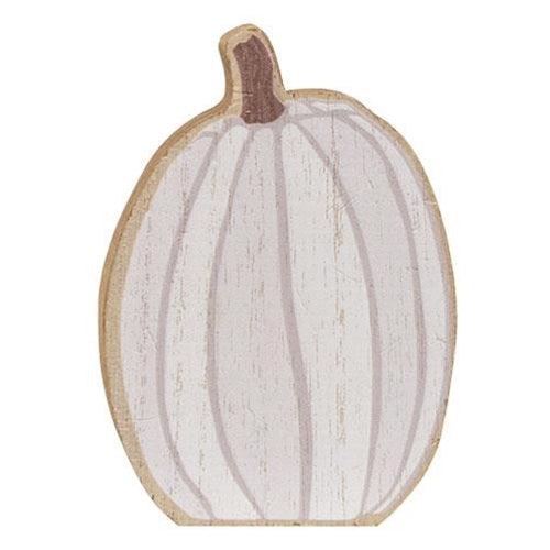 3 Set White & Gray Chunky Pumpkin Sitters - The Fox Decor