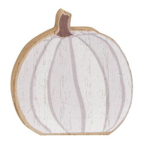 3 Set White & Gray Chunky Pumpkin Sitters - The Fox Decor
