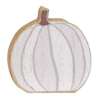 3 Set White & Gray Chunky Pumpkin Sitters - The Fox Decor