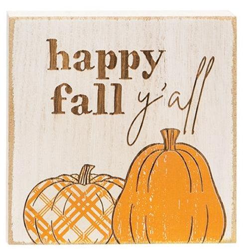 Hello Autumn Plaid Pumpkin Block 2 Asstd - The Fox Decor