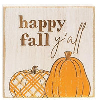 Hello Autumn Plaid Pumpkin Block 2 Asstd - The Fox Decor