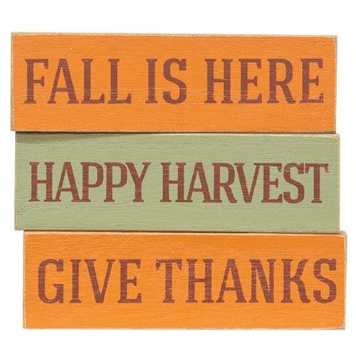 Happy Harvest Skinny Mini Block 3 Asstd - The Fox Decor