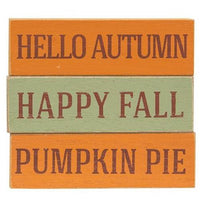 Happy Fall Skinny Mini Block 3 Asstd - The Fox Decor