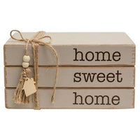 Home Sweet Home Wooden Book Stack - The Fox Decor