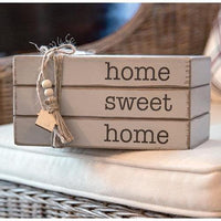 Home Sweet Home Wooden Book Stack - The Fox Decor